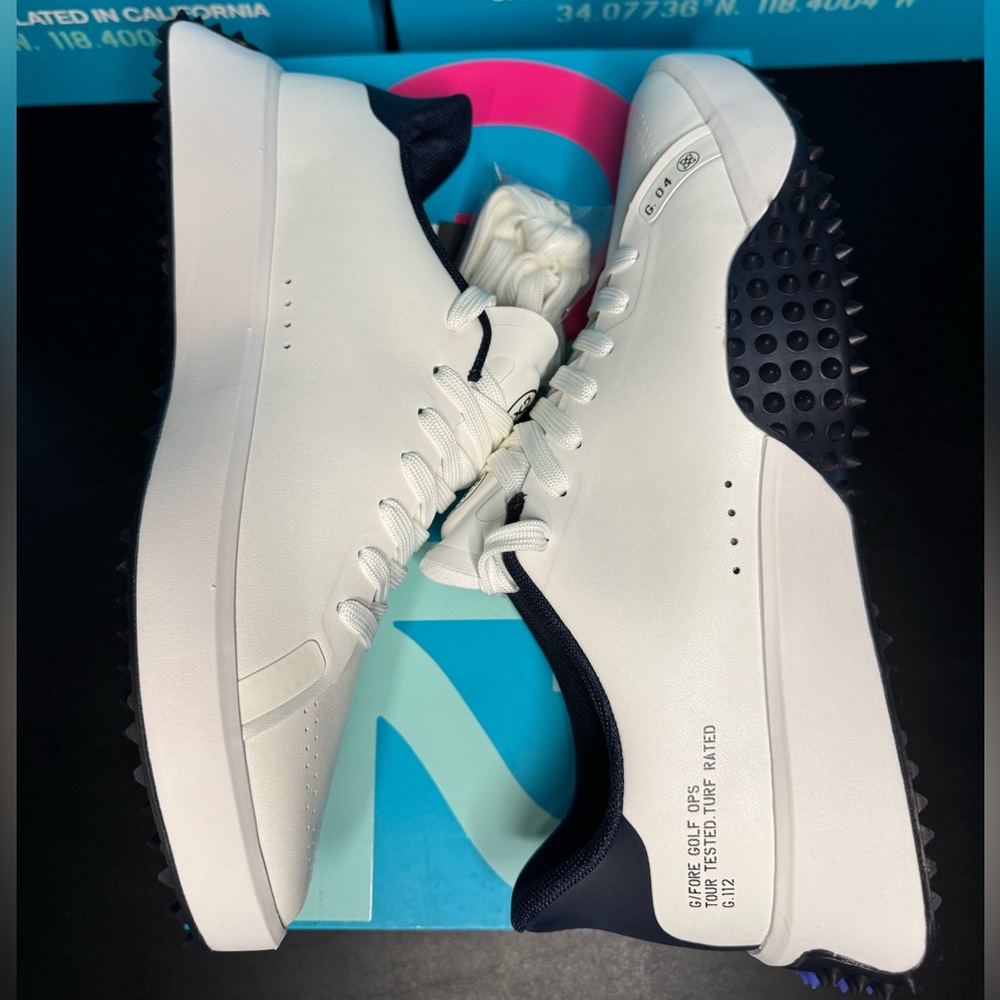G/FORE MEN'S G.112 GOLF SHOE in Snow/Twilight - Picture 6 of 16